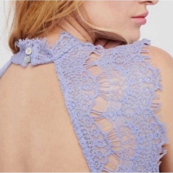 Intimately Free People Daydream Lace Periwinkle Minidress Open Back size Large - Picture 8 of 12